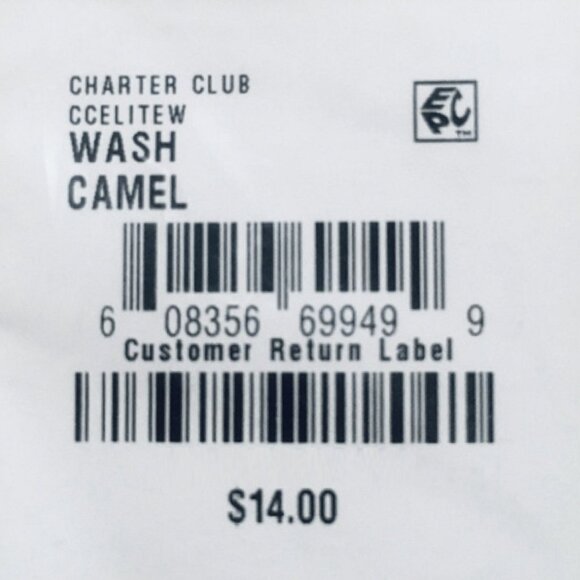 3 brand new CAMEL Charter Club Elite 100% Hygro Cotton 13x13 inch WASHCLOTHs - Picture 5 of 5